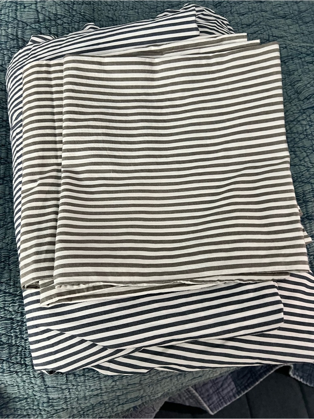 Pottery Barn Striped King sheet set.